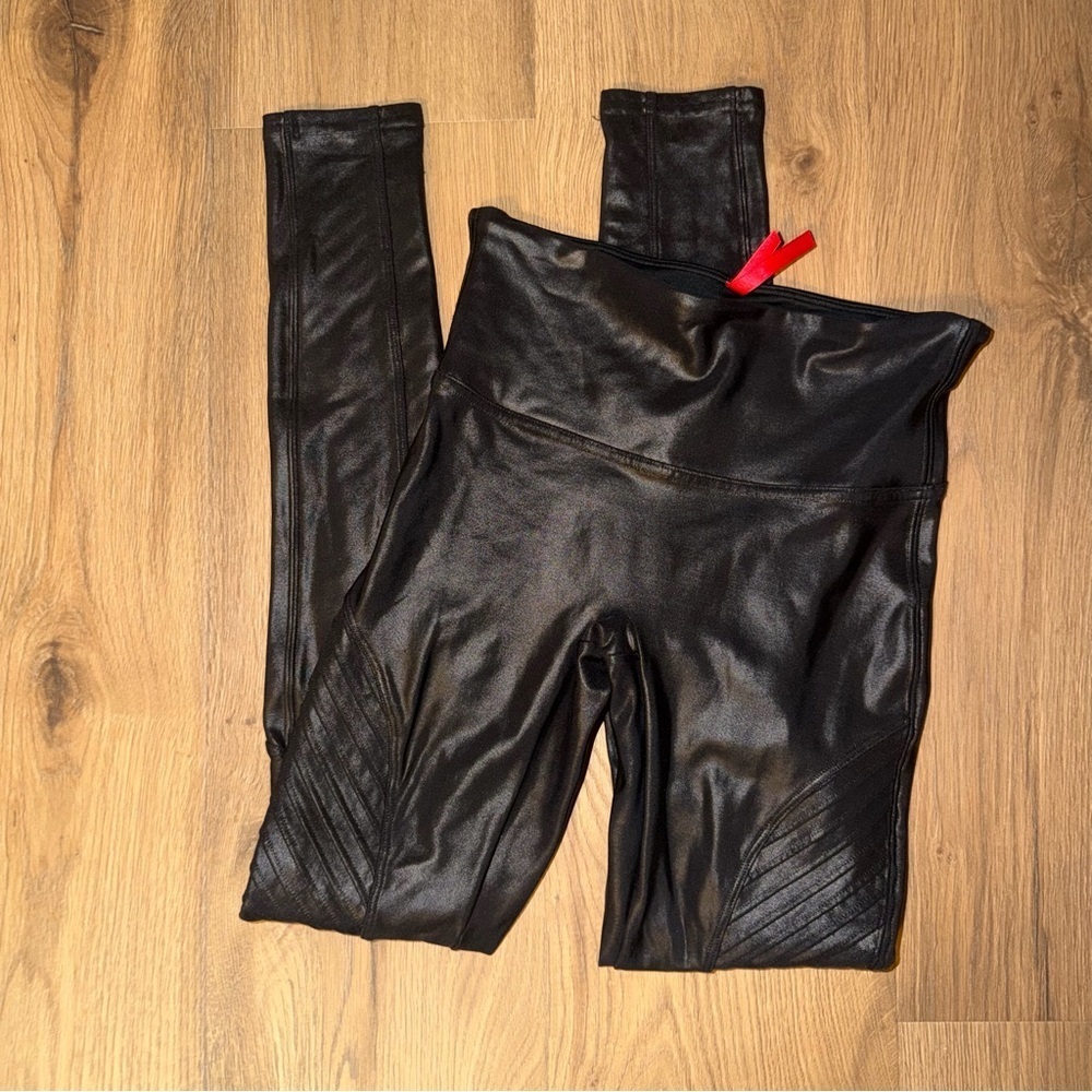 SPANX Faux Leather Moto Leggings
